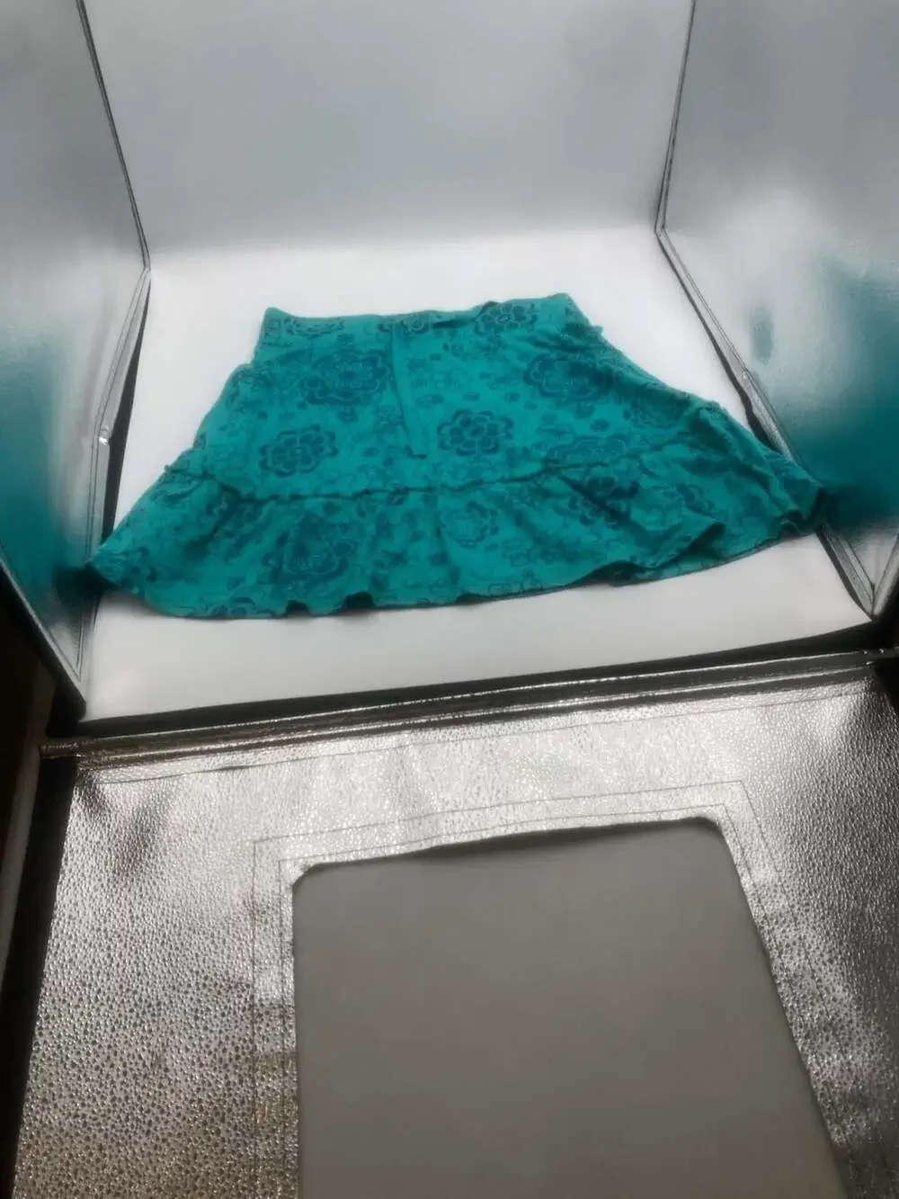 Old Navy Girls Teal Floral Ruffle Skirt Size XL (14)
